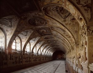 منظر للثقب المائي في القصر الملكي من تصميم المهندس المعماري والرسام فريدريك سستريس (1540-1599). 1569-1586 ميونخ ألمانيا