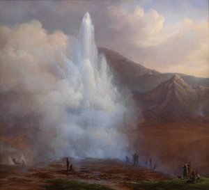 اندلاع الينابيع الساخنة في آيسلندا عام 1834 بواسطة فريدريك ثيودور كلوس