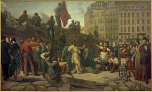 ثورة فبراير 1848 ، حواجز باريس - جوهرة. مارترستيج بواسطة فريدريش فيلهلم مارترستيج