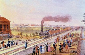 وصول أول قطار من سانت بطرسبرغ إلى تسارسكوي سيلو في 30 أكتوبر 1837 ، 1837 بواسطة فريدريش فون مارتينز