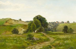 المناظر الطبيعية في التلال الصيفية بواسطة فريتز هالبرج كراوس