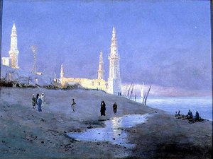 غروب الشمس على النيل بواسطة فريتز شتاير أولسن