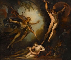 بدء الشيطان ، ولمسه رمح إيثوريل ، 1779. بواسطة فوصلي