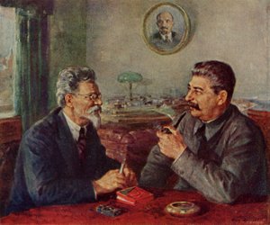 جوزيف ستالين (1879-1953) وميخائيل إيفانوفيتش كالينين (1875-1946) بواسطة فيودور ألكسندروفيتش مودوروف