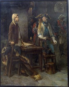 الإمبراطور بيتر الثالث يزور إيفان السادس أنتونوفيتش في قلعة شليسيلبورغ في عام 1762 - لوحة رسمها فيودور جميليانوفيتش بواسطة فيودور يميليانوفيتش بوروف