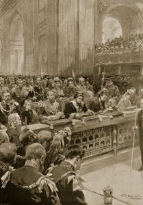 خدمة عيد الشكر لاستعادة أمير ويلز ، المنعقدة في كاتدرائية القديس بولس ، 27 فبراير 1872 ، من "أخبار لندن المصورة" ، 1901 بواسطة GS Amato