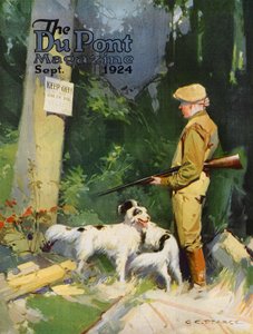 الملكية المنشورة للصيد ، الغلاف الأمامي لمجلة DuPont ، سبتمبر 1924 بواسطة جي سي بيرس