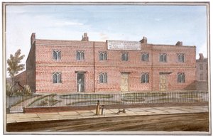 منظر لبيوت Drapers 'في حقول سانت جورج ، ساوثوارك ، لندن ، 1825 بواسطة جي ييتس