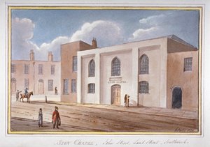 منظر لكنيسة سيون في شارع جون ، ساوثوارك ، لندن ، 1825 بواسطة جي ييتس
