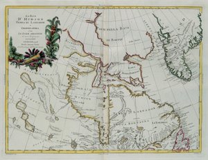 Hudson Bay, Land of Labrador and Greenland with the adjacent islands, engraving by G. Zuliani taken from Tome I of the "Newest Atlas" published in Venice in 1778 by Antonio Zatta, Private Collection