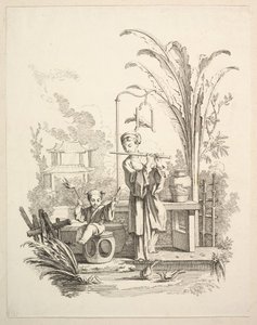 عازف الفلوت والطفل ، كاليفورنيا. 1742.