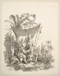امرأة تظهر الفضول للجندي ، كاليفورنيا. 1742.