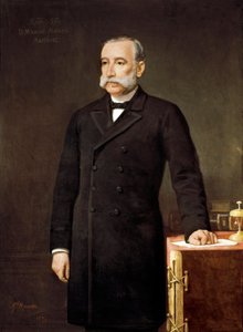 صورة لمانويل ألونسو مارتينيز (1827-1891) ، محامي إسباني وعضو سياسي في حزب الاتحاد الليبرالي مدريد ، مؤتمر النواب.   لوحة لغابرييل موريتا (القرن التاسع عشر). بواسطة غابرييل موريتا أراسيل
