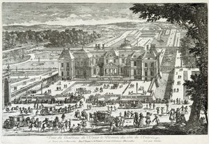 منظر لقلعة Vaux Le Visomte (Vaux-Le-Vicomte) من جانب المدخل (حدائق بجوار Le ours) - بواسطة Perelle ، أواخر القرن السابع عشر بواسطة غابرييل بيريل