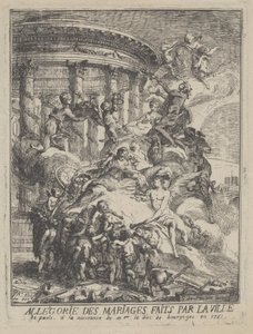 صورة رمزية لحفلات الزفاف أقامتها مدينة باريس في ولادة دوق بورغندي ، 1751 بواسطة غابرييل دي سانت أوبين