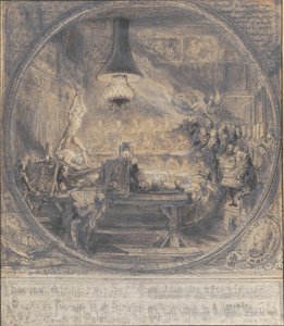 زيارة الملك كريستيان السابع لديت kgl. الأكاديمية الفرنسية للفنون في باريس ، 8 نوفمبر. 1768. بواسطة غابرييل دي سانت أوبين