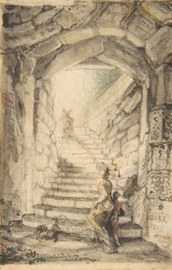الدرج المنحني ، 1778-79. بواسطة غابرييل دي سانت أوبين