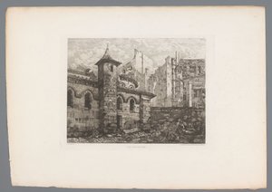 Gezicht op Saint-Julien-le-Pauvre القديس جوليان الفقير (العنوان على الكائن) فرنسا etsen uit 1874 (عنوان السلسلة) النقش عام 1874 (عنوان السلسلة)