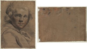 رأس شاب (وجه الوجه) رسم تخطيطي للرأس (ظهر) بواسطة غايتانو جاندولفي