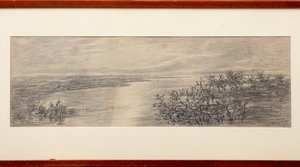 فرع بحيرة كومو (قلم رصاص على ورق) بواسطة غايتانو بريفياتي