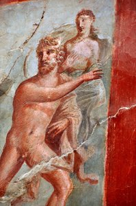تفاصيل لوحة جدارية من كلية أو ساكلوم دي أوغستاليس، هرقل (لوحة جدارية) بواسطة Gallo-Roman