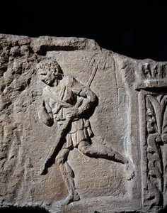 آرت جالو رومان: شاهدة تمثل المصارع. 50 ق.م - 100 م. ميتز. متحف الفنون الجميلة بواسطة جالو رومان