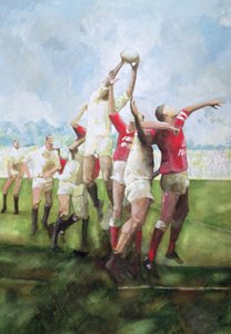 مباراة الرجبي: Llanelli v Swansea، Line Out، 1992 (مرحاض) بواسطة غاريث لويد بول