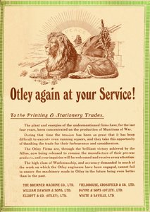 Otley مرة أخرى في خدمتكم - إلى تجارة الطباعة والقرطاسية ، 1919