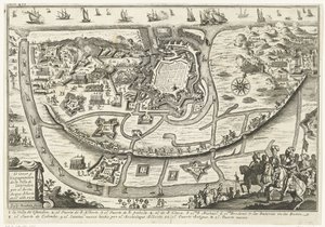 بيليج فان أوستند ، 1601 حصار Villa de Ostenden وعرضه من قبل الأرشيدوق ألبرتو في عام 1601 (العنوان على الكائن)