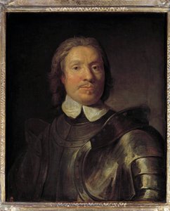 صورة لأوليفييه كرومويل (1599-1658) ، اللورد الحامي لإنجلترا أوليفر كرومويل شارك في الثورة الإنجليزية الأولى (1641-1649) رسم غاسبارد دي كراير (1584-1669) صن. 0.67x0.58 م. بواسطة جاسبار دي (بعد) كراير
