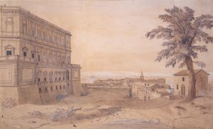 The Palazzo Farnese at Caprarola (ink & wash on paper) بواسطة غاسبار فان ويتل