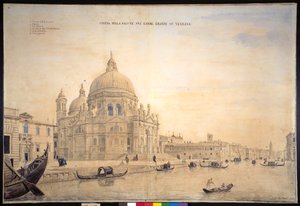 Chiesa della Salute, Grand Canal, Venice (pen & ink with watercolor on paper) بواسطة غاسبار فان ويتل