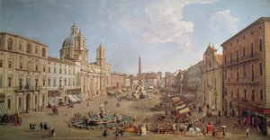 منظر لساحة نافونا ، لوحة رسمها غاسبار فان ويتل أو غاسبار فانفيتيلي (1652 أو 1653-1736) ، زيت على قماش ، إيطاليا بواسطة غاسبار فان ويتل