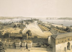 بانوراما القسطنطينية ، اللوحة 22 من "آيا صوفيا ، القسطنطينية" ، نقشها لويس هاغي (1806-85) 1852