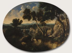 المناظر الطبيعية الصخرية مع الصيادين ، c.1635