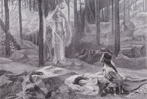الوحي (اكتشاف Brunnhilde Sieglinde و Siegmund) (litho) بواسطة جاستون بوسير