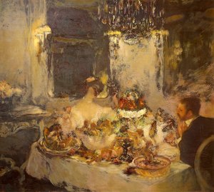 Champagne, by Gaston La Touche (1851-1913), oil on canvas بواسطة جاستون دي لا توش