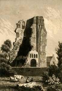 "أطلال دير في كانتربري" ، 1842. بواسطة جوشيريل