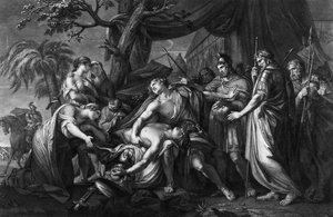 يتأخر أخيل عن وفاة باتروكلوس ، الذي نقشه دومينيكو كونيجو ، 1764