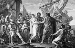 غضب أخيل لفقدان بريسيس ، نقشها دومينيكو كونيجو ، 1764