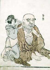 ثري ثري 1913 الخالد بعد تنظيف أذنيه ، حوالي 1815 (طباعة خشبية) بواسطة Gekkotai bokus