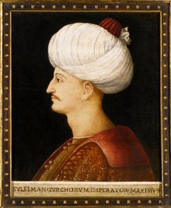 صورة لسليمان (سليمان) الأول العظيم (1494-1566) ، السلطان العثماني "" لوحة مجهولة - السلطان سليمان الأول العظيم رسمها بيليني ، غير اليهود بواسطة غير اليهود (مدرسة) بيليني