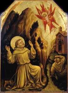 القديس فرنسوا - القديس فرنسيس يستلم Stigmata par Gentile da Fabriano (حوالي 1370-1427). تمبرا على لوح ، الحجم: 87 × 64 ، حوالي 1420 ، مؤسسة Magnani Rocca ، Mamiano di Traversetolo