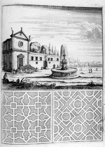 تصميم المنزل والنافورة والحديقة ، 1664 بواسطة جورج أندرياس بوكلر