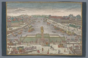 منظر لـ Pont Neuf فوق نهر السين في باريس ، باتجاه Pont Royal Gesicht der Neuen Bruck، gegen der Königl. بروك زو باريس
