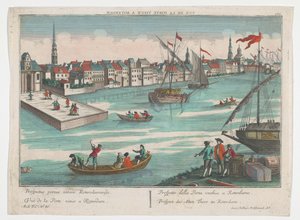 منظر لـ Ooster Oude Hoofdpoort في روتردام Prospect des Alten Thors zu Roterdam (العنوان على الكائن) روتردام (عنوان المسلسل) بواسطة جورج بالتازار بروبست