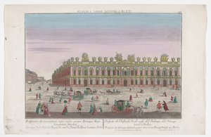 منظر لـ Zeughaus في برلين Prospect des Königl. الترسانات ، gegen dem Cron.Prinzl. Palast zu Berlin (العنوان على الكائن) برلين (عنوان المسلسل) بواسطة جورج بالتازار بروبست