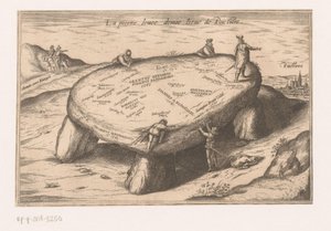 منظر لبيير ليفي بالقرب من بواتييه La pierre levee demie lieue de Poictiers (العنوان على الكائن) بواسطة جورج براون (ربما)