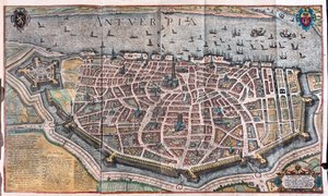أنفيرسا، بلجيكا - في كتاب "Civitates Orbis Terrarum" لجورج براون، كولونيا 1617 بواسطة جورج براون