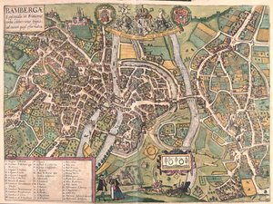 بامبرغن، ألمانيا - في كتاب "Civitates Orbis Terrarum" لجورج براون، كولونيا 1617 بواسطة جورج براون